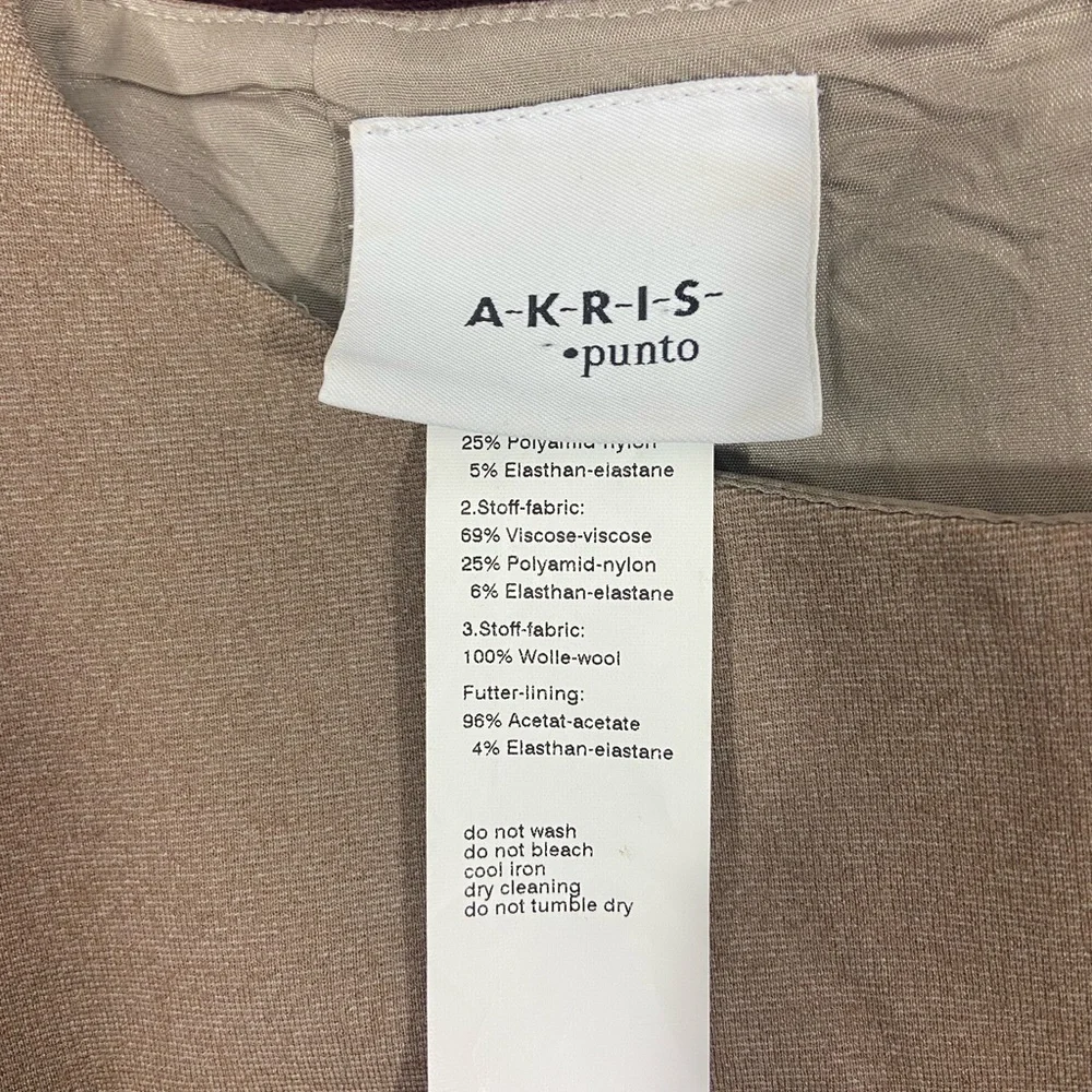 AKRIS Size 6 Colorblock Knee Length Sleeveless Dress - Brown, Red, and Tan - Picture 5 of 5